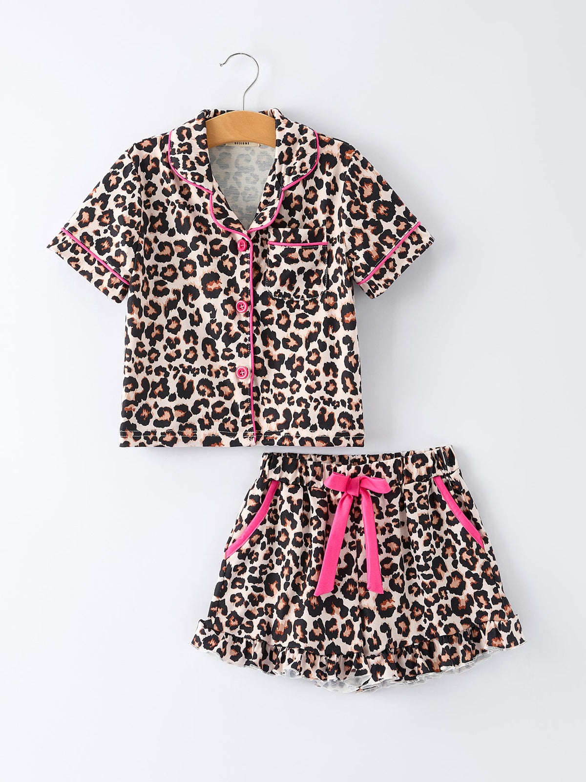 Rylee Faith Designs - Mommy & Me Leopard Print Ruffle Pajama Set - alternate view 3