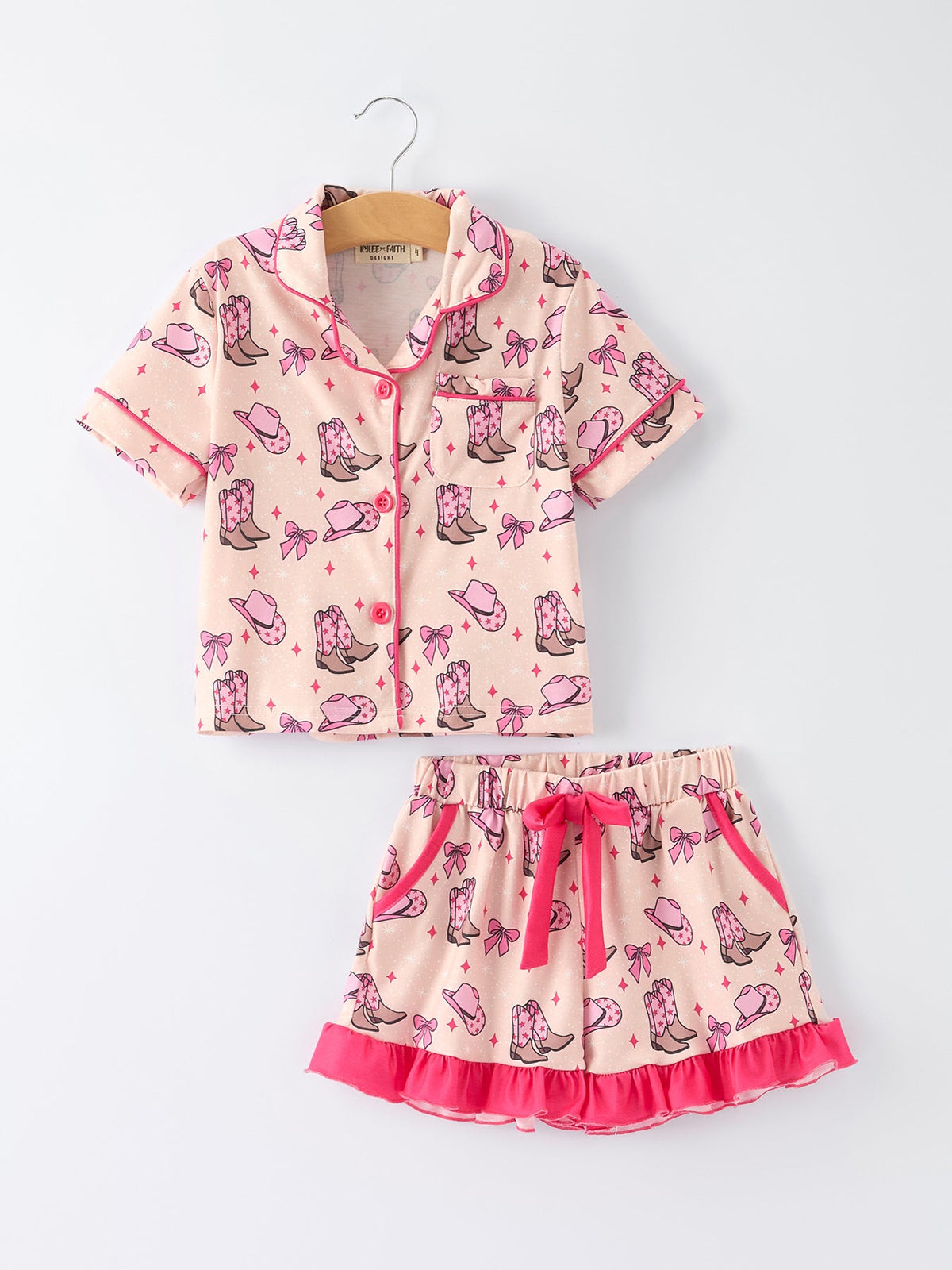 Rylee Faith Designs - Mommy & Me Western Print Ruffle Pajama Set - alternate view 3