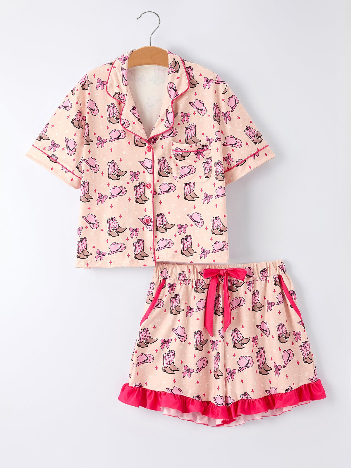 Rylee Faith Designs - Mommy & Me Western Print Ruffle Pajama Set - alternate view 8