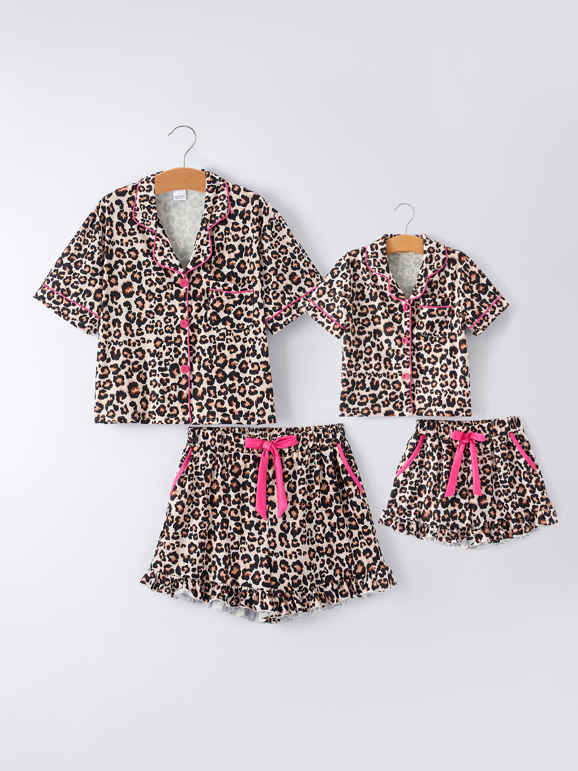 Rylee Faith Designs - Mommy & Me Leopard Print Ruffle Pajama Set - alternate view 2