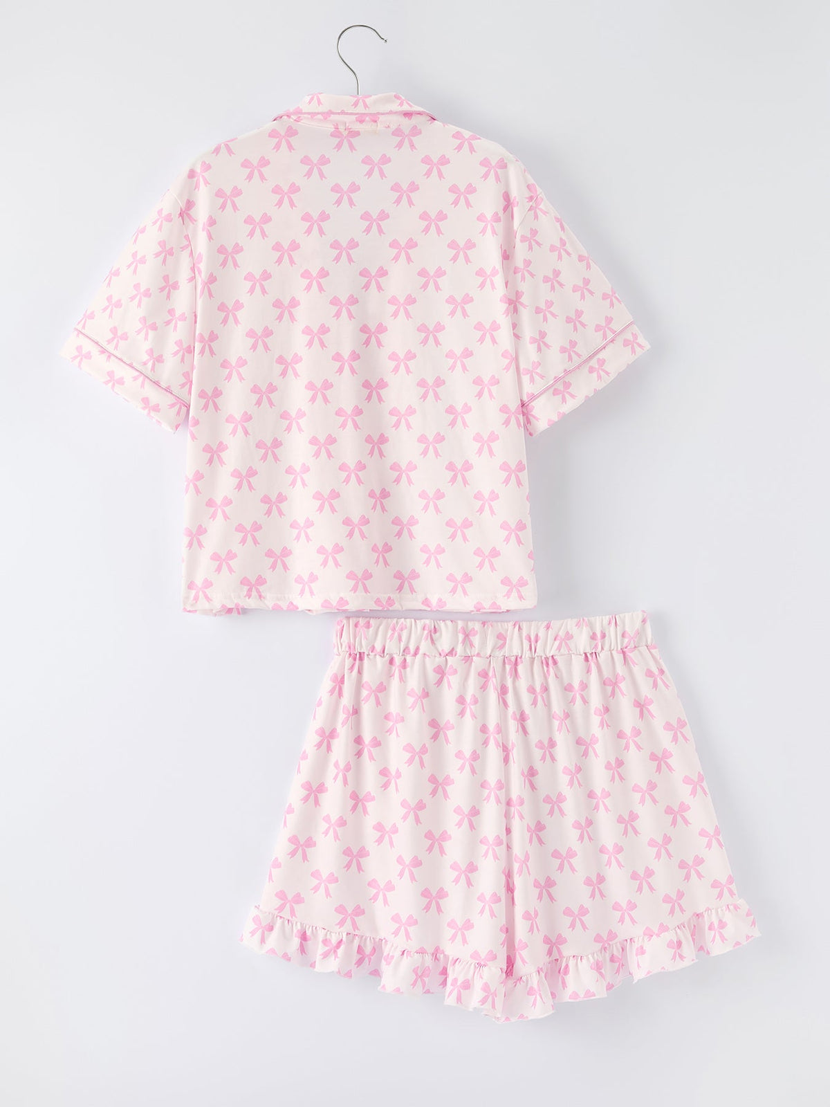 Rylee Faith Designs - Mommy & Me Pink Bow Print Ruffle Pajama Set - alternate view 9