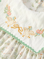 Rylee Faith Designs - Vintage Floral Duck Embroidery Spring Girl Dress - alternate view 3
