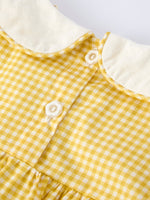 Rylee Faith Designs - Yellow Goose Embroidered Smocked Plaid Dress - alternate view 5