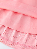 Rylee Faith Designs - Pink Eyelet Embroidered Girl Short Sleeve Dress - alternate view 5
