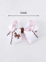Rylee Faith Designs - Western Horse Embroidery Ruffle Edge Girls Hairpin 4/6.25 Inches - alternate view 2
