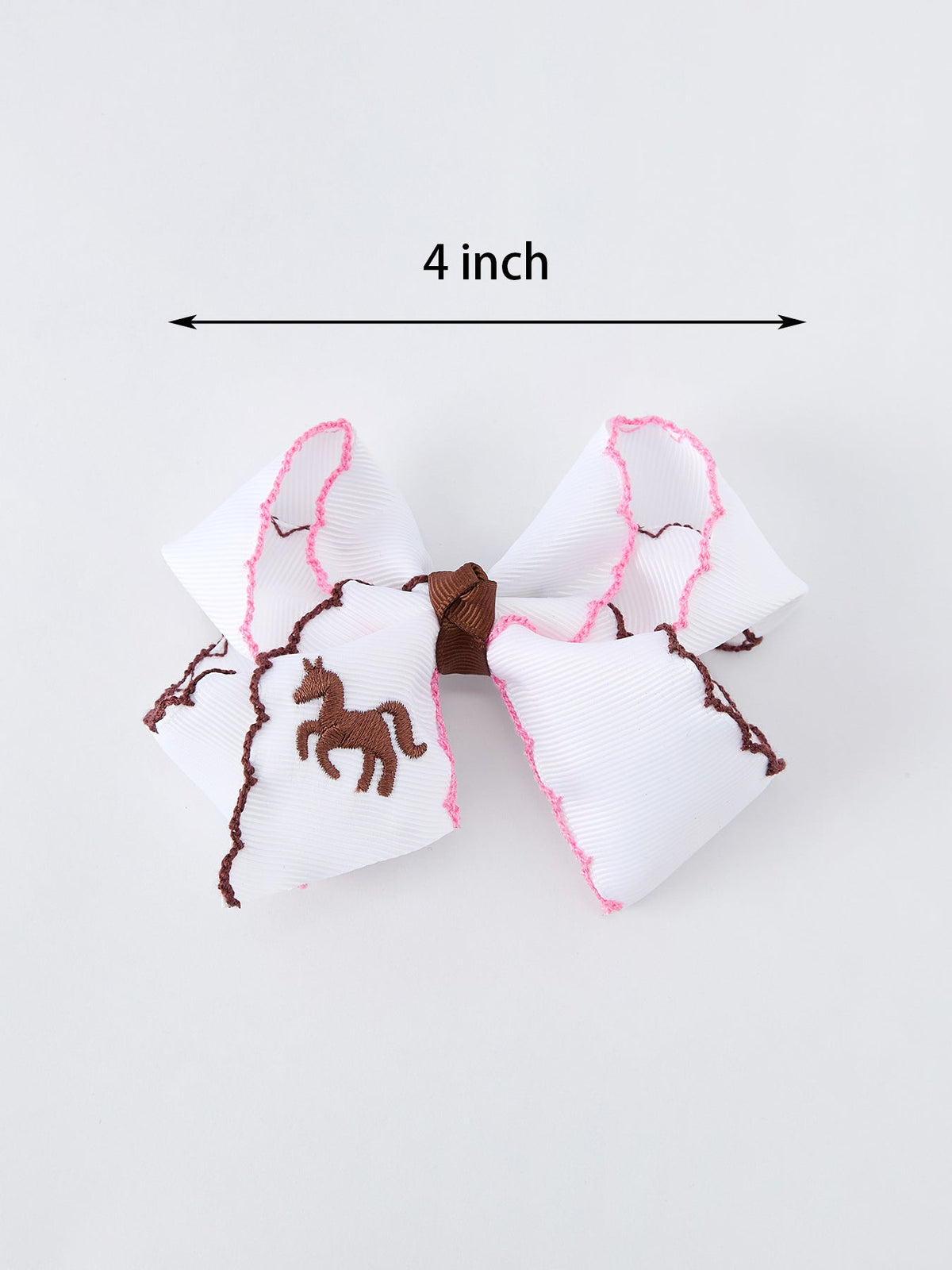 Rylee Faith Designs - Western Horse Embroidery Ruffle Edge Girls Hairpin 4/6.25 Inches - alternate view 2