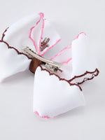 Rylee Faith Designs - Western Horse Embroidery Ruffle Edge Girls Hairpin 4/6.25 Inches - alternate view 9