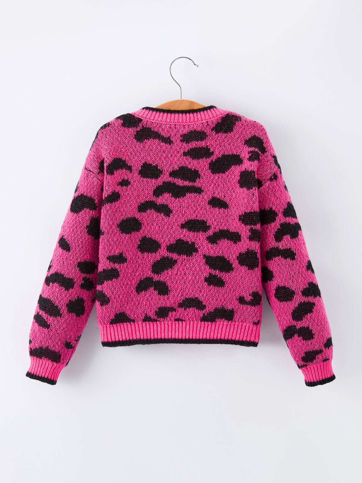 Rylee Faith Designs - Fall Leopard Bow Girls Knit Cardigan - alternate view 2