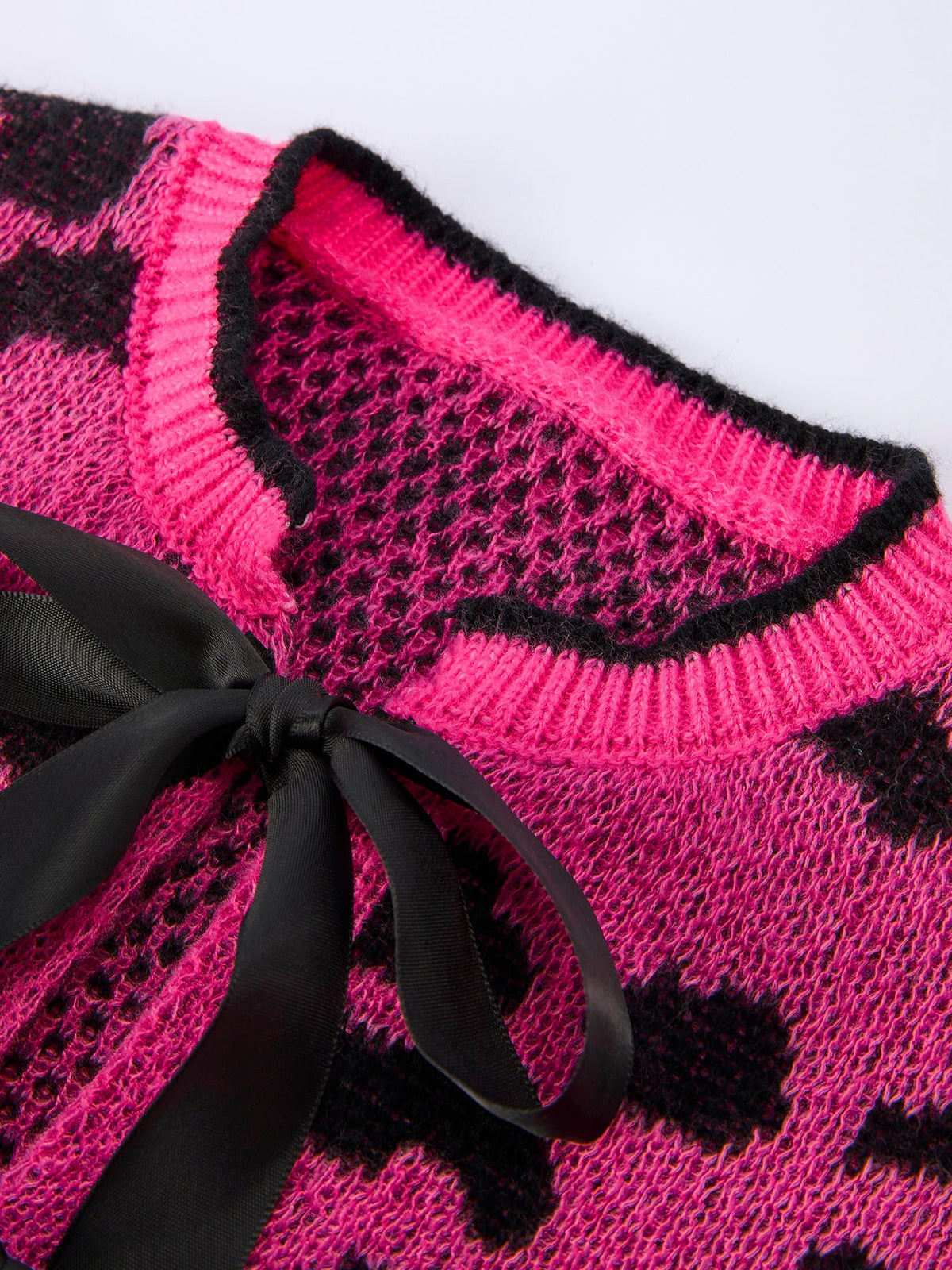 Rylee Faith Designs - Fall Leopard Bow Girls Knit Cardigan - alternate view 3