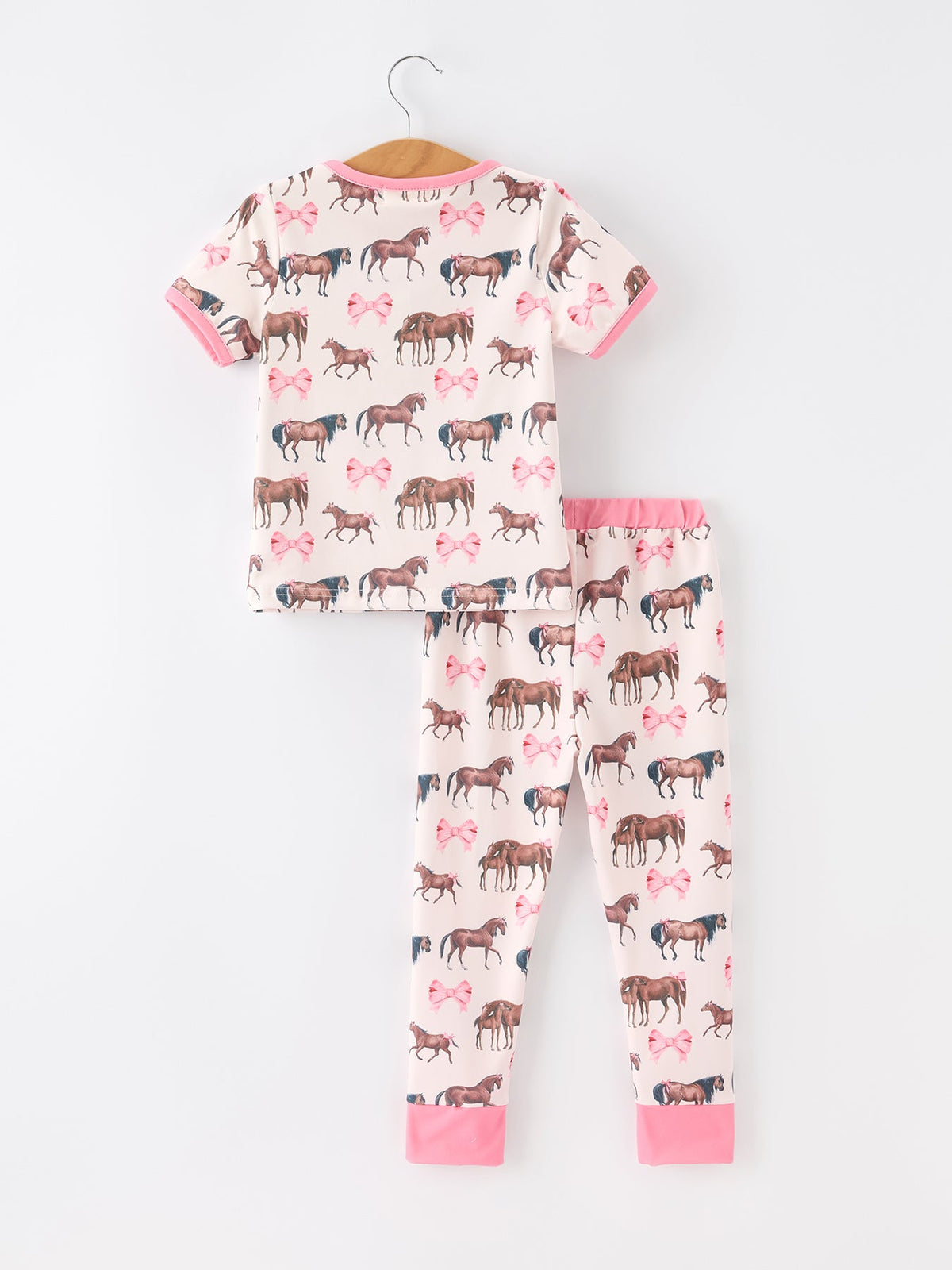 Rylee Faith Designs - Girls Western Horse Bow Pajamas Set Print - alternate view 6