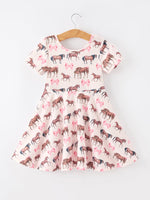 Rylee Faith Designs - Girls Western Horse Print Twirl Dress Short Sleeve - alternate view 6