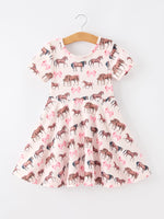 Rylee Faith Designs - Girls Western Horse Print Twirl Dress Short Sleeve - alternate view 8