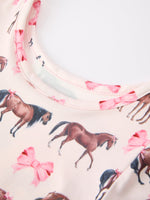 Rylee Faith Designs - Girls Western Horse Print Twirl Dress Short Sleeve - alternate view 7