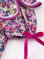 Rylee Faith Designs - Purple Floral Bow Petals Collar Girls Dress - alternate view 9