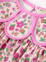 Rylee Faith Designs - Pink Floral Bow Petals Collar Girls Dress - alternate view 5