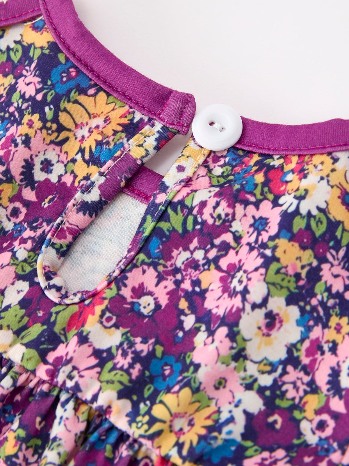Rylee Faith Designs - Purple Floral Bow Petals Collar Girls Romper - alternate view 7