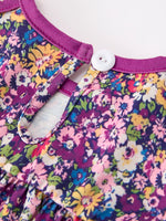 Rylee Faith Designs - Purple Floral Bow Petals Collar Girls Romper - alternate view 7