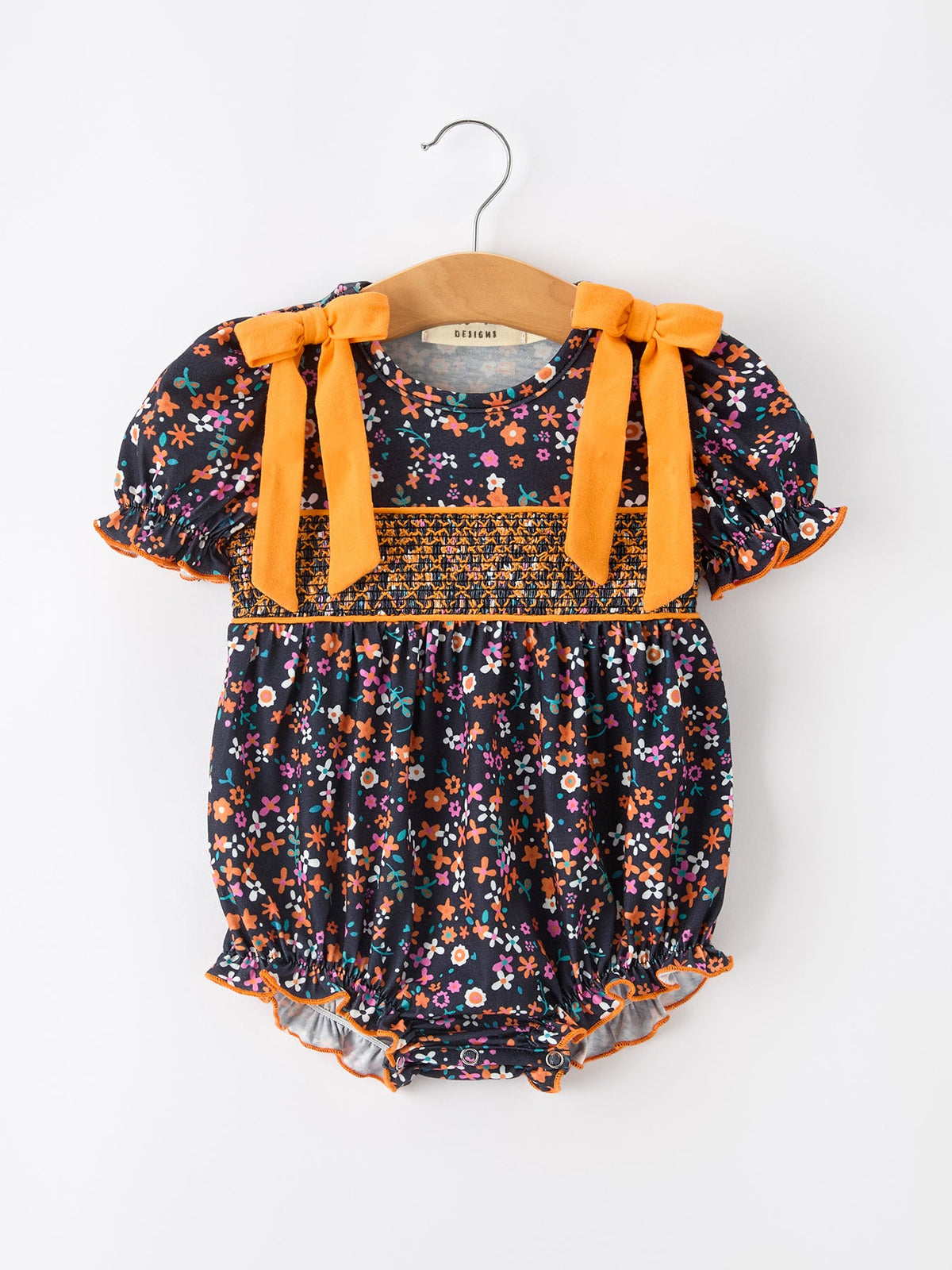 Rylee Faith Designs - Fall Orange Floral Baby Bubble
