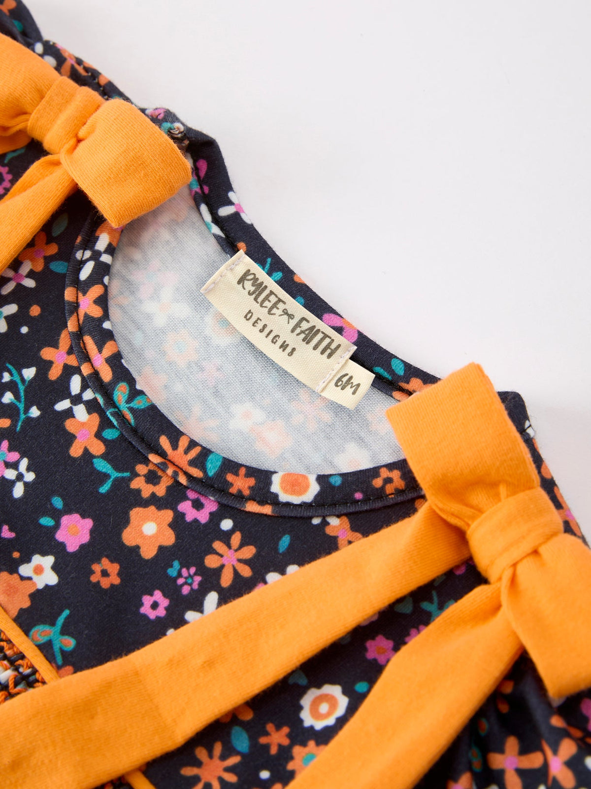 Rylee Faith Designs - Fall Orange Floral Baby Bubble - alternate view 5