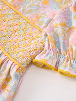 Rylee Faith Designs - Yellow Bow Smocked Floral Girl Dress - alternate view 3