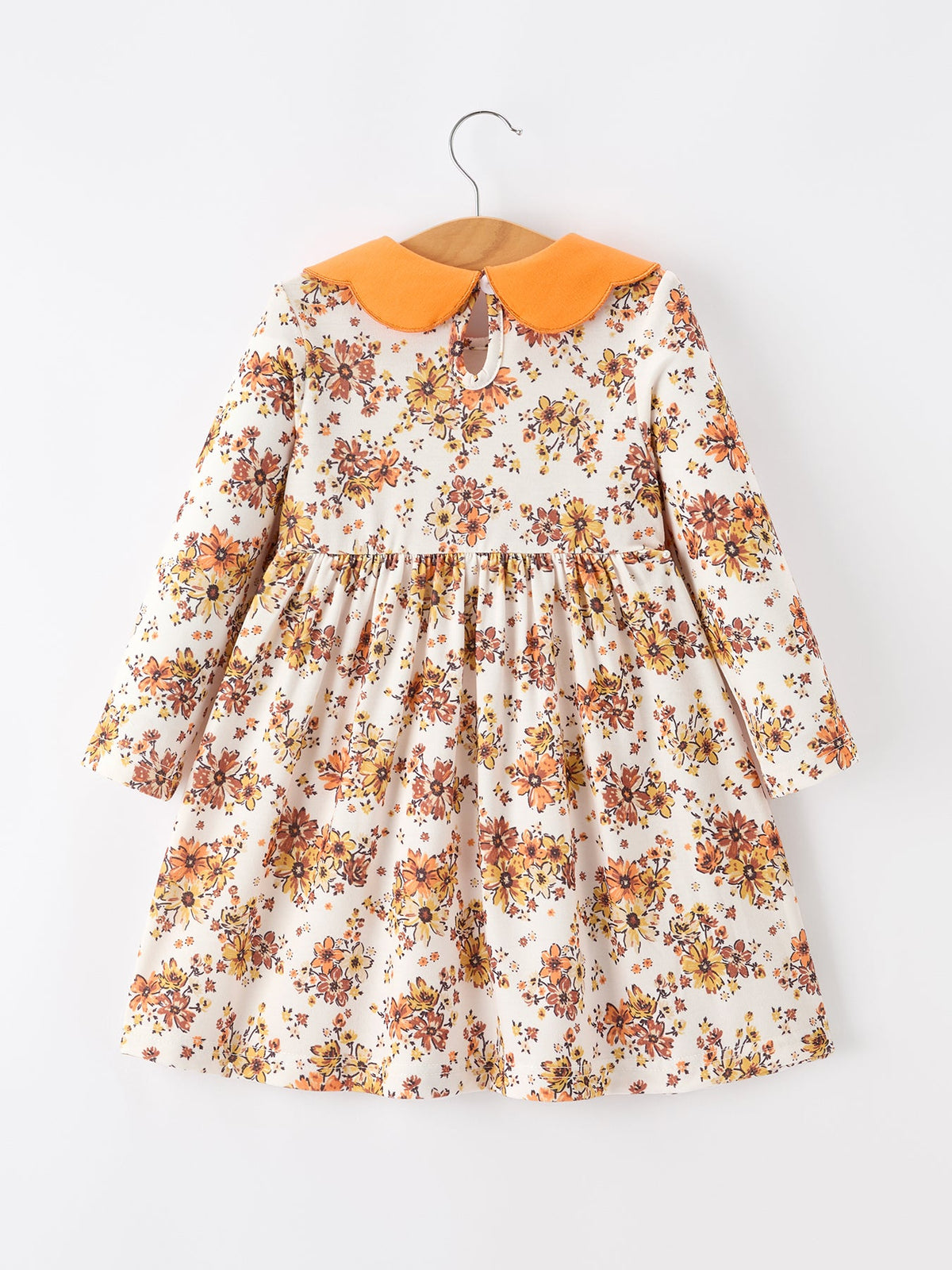 Rylee Faith Designs - Fall Orange Floral Girl Dress Petals Collar - alternate view 2