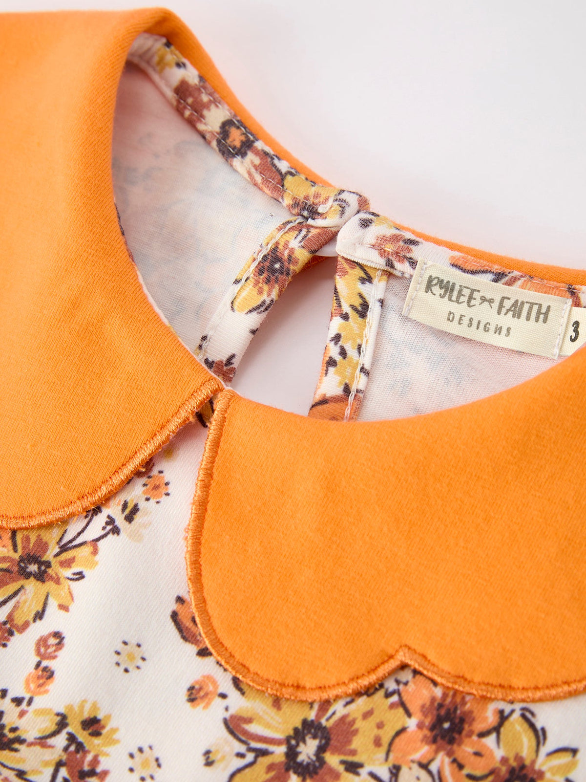 Rylee Faith Designs - Fall Orange Floral Girl Dress Petals Collar - alternate view 5
