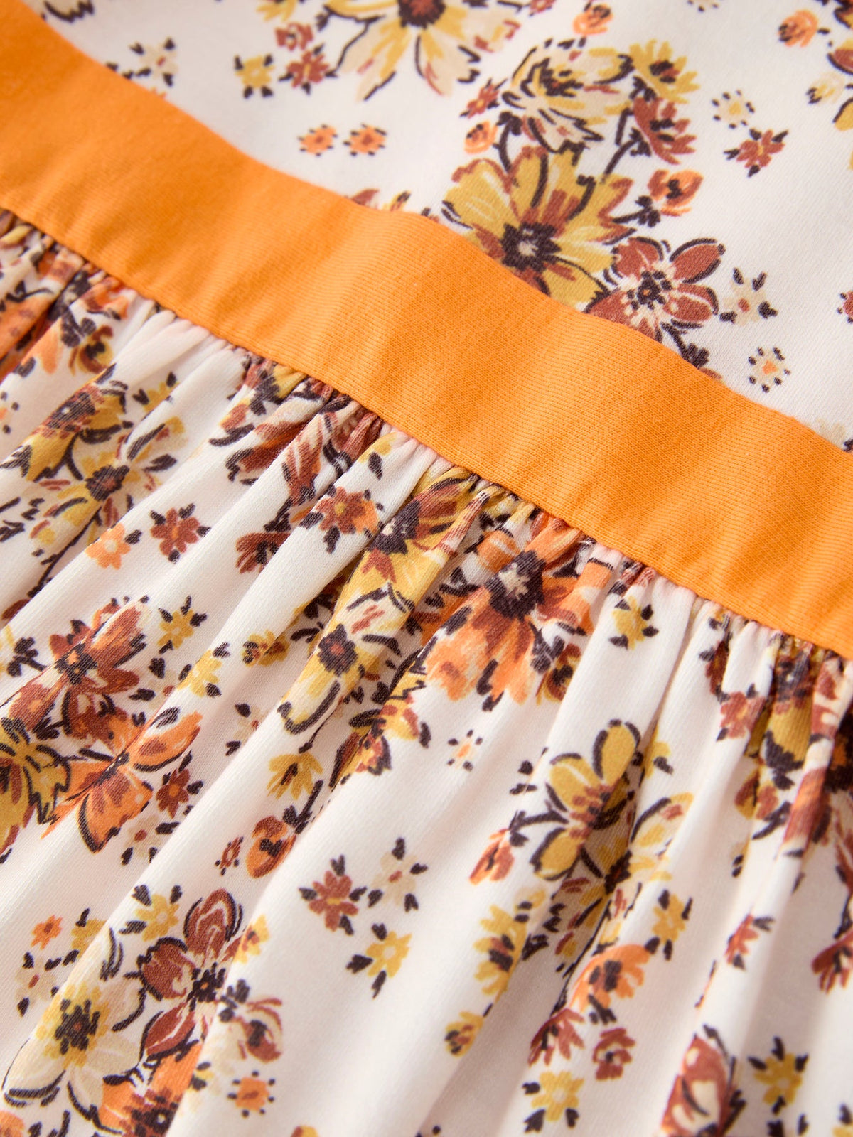 Rylee Faith Designs - Fall Orange Floral Girl Dress Petals Collar - alternate view 3