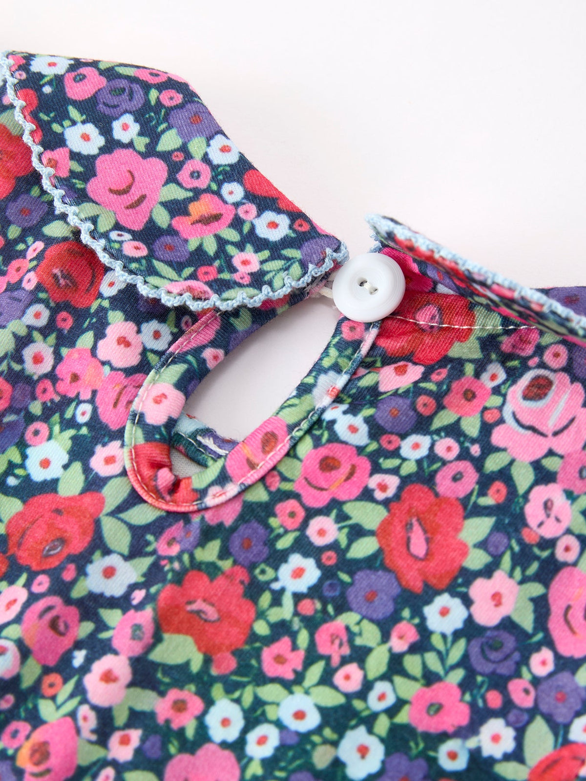 Rylee Faith Designs - Blue Bow Floral Smocked Girl Bloomer Set - alternate view 5
