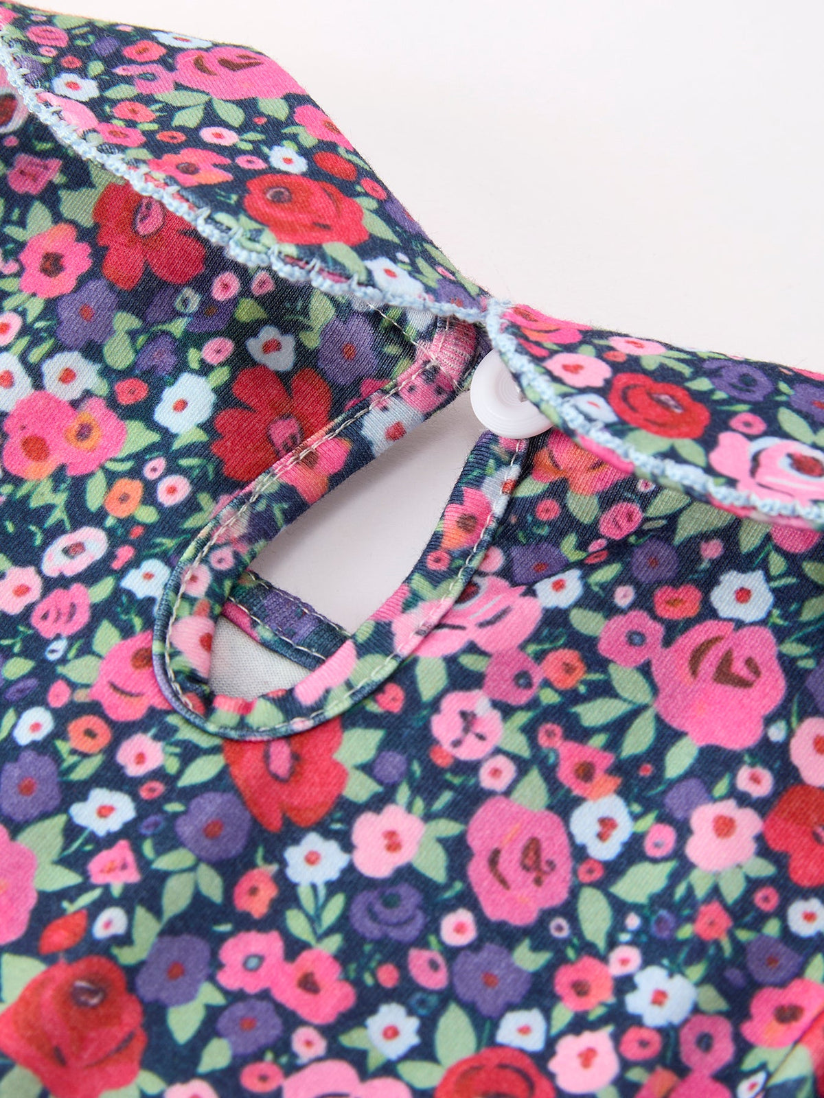 Rylee Faith Designs - Blue Bow Smocked Floral Girl Dress - alternate view 5