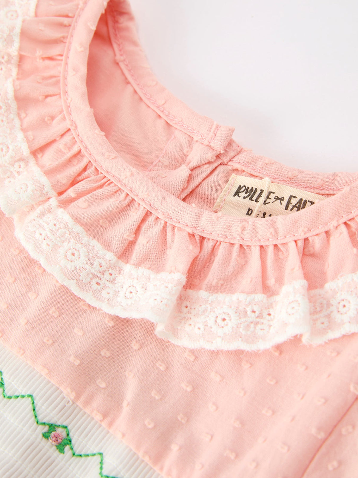 Rylee Faith Designs - Western Horse Embroidery Girls Dress Lace Petals Collar Puff Sleeve - alternate view 8