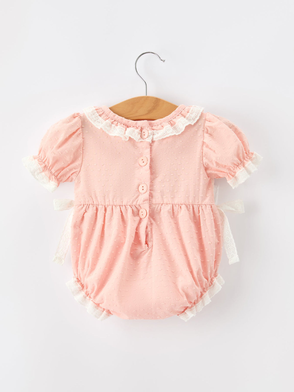 Rylee Faith Designs - Western Horse Embroidery Girls Romper Lace Petals Collar Puff Sleeve - alternate view 7