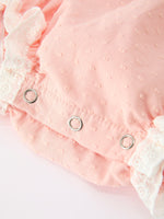 Rylee Faith Designs - Western Horse Embroidery Girls Romper Lace Petals Collar Puff Sleeve - alternate view 9