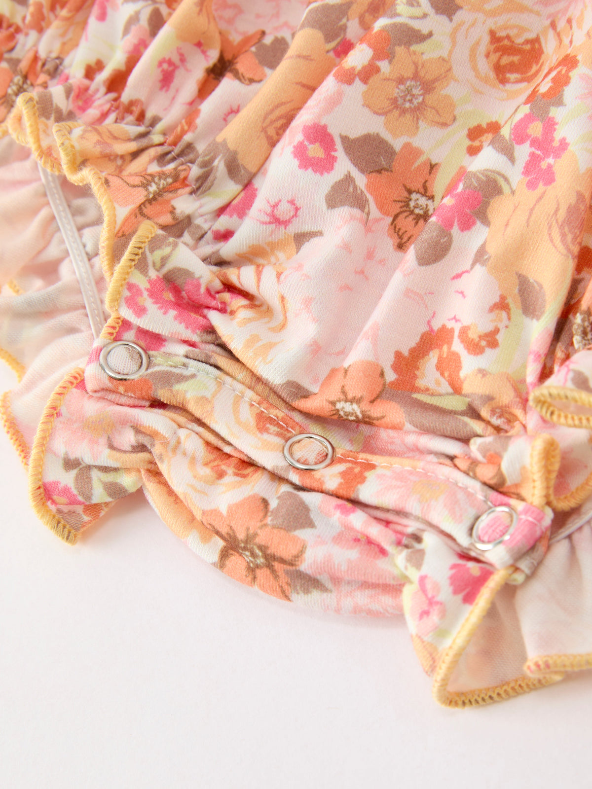 Rylee Faith Designs - Peach Bow Smocked Floral Baby Bubble - alternate view 10