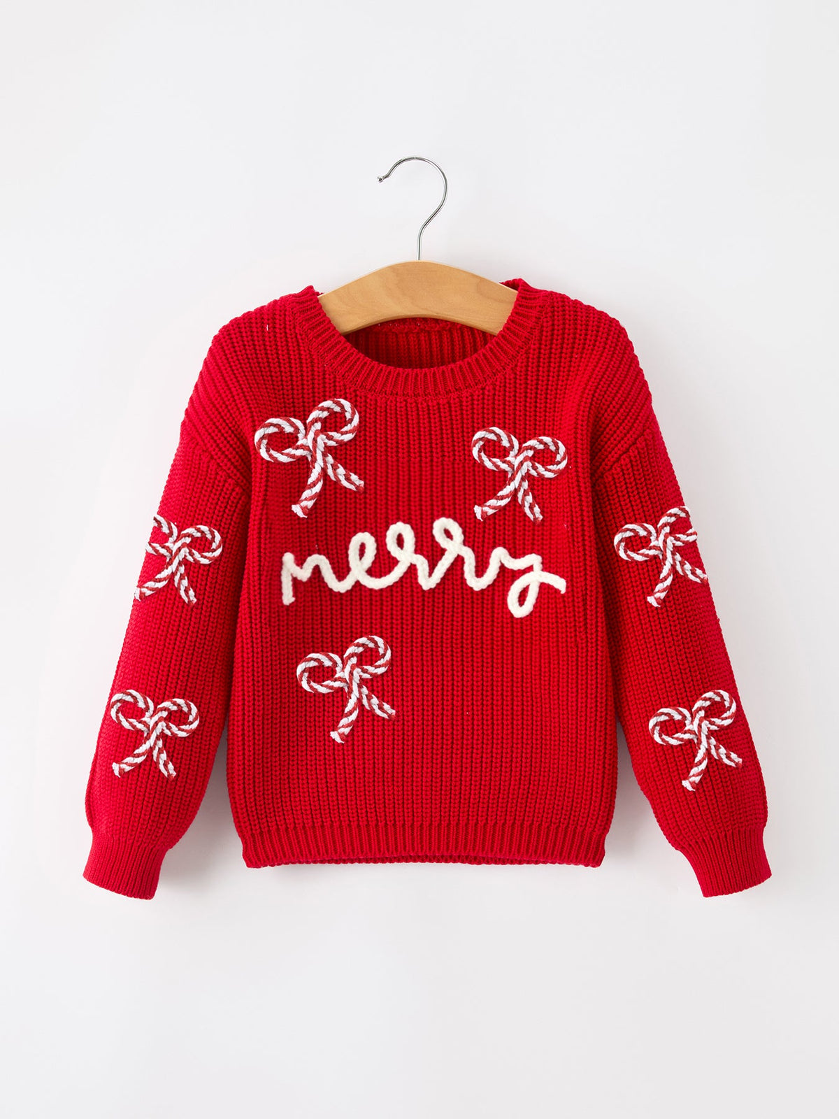Rylee Faith Designs - Mom and Me Winter Christmas Red "merry" Pullover Sweater - alternate view 13