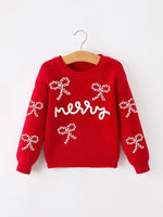 Rylee Faith Designs - Mom and Me Winter Christmas Red "merry" Pullover Sweater - alternate view 13