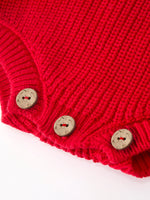 Rylee Faith Designs - Red Christmas Girls “merry” Knit Baby Romper - alternate view 5