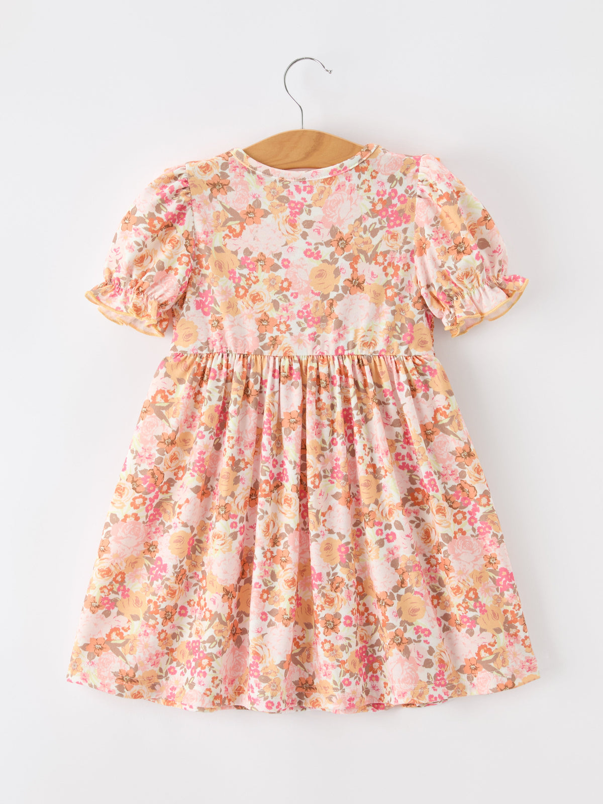 Rylee Faith Designs - Peach Bow Smocked Floral Girl Dress - alternate view 8