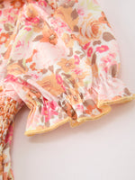 Rylee Faith Designs - Peach Bow Smocked Floral Girl Dress - alternate view 10