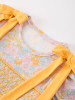 Rylee Faith Designs - Yellow Bow Smocked Floral Baby Bubble - alternate view 3