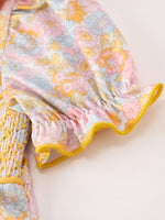 Rylee Faith Designs - Yellow Bow Smocked Floral Baby Bubble - alternate view 4