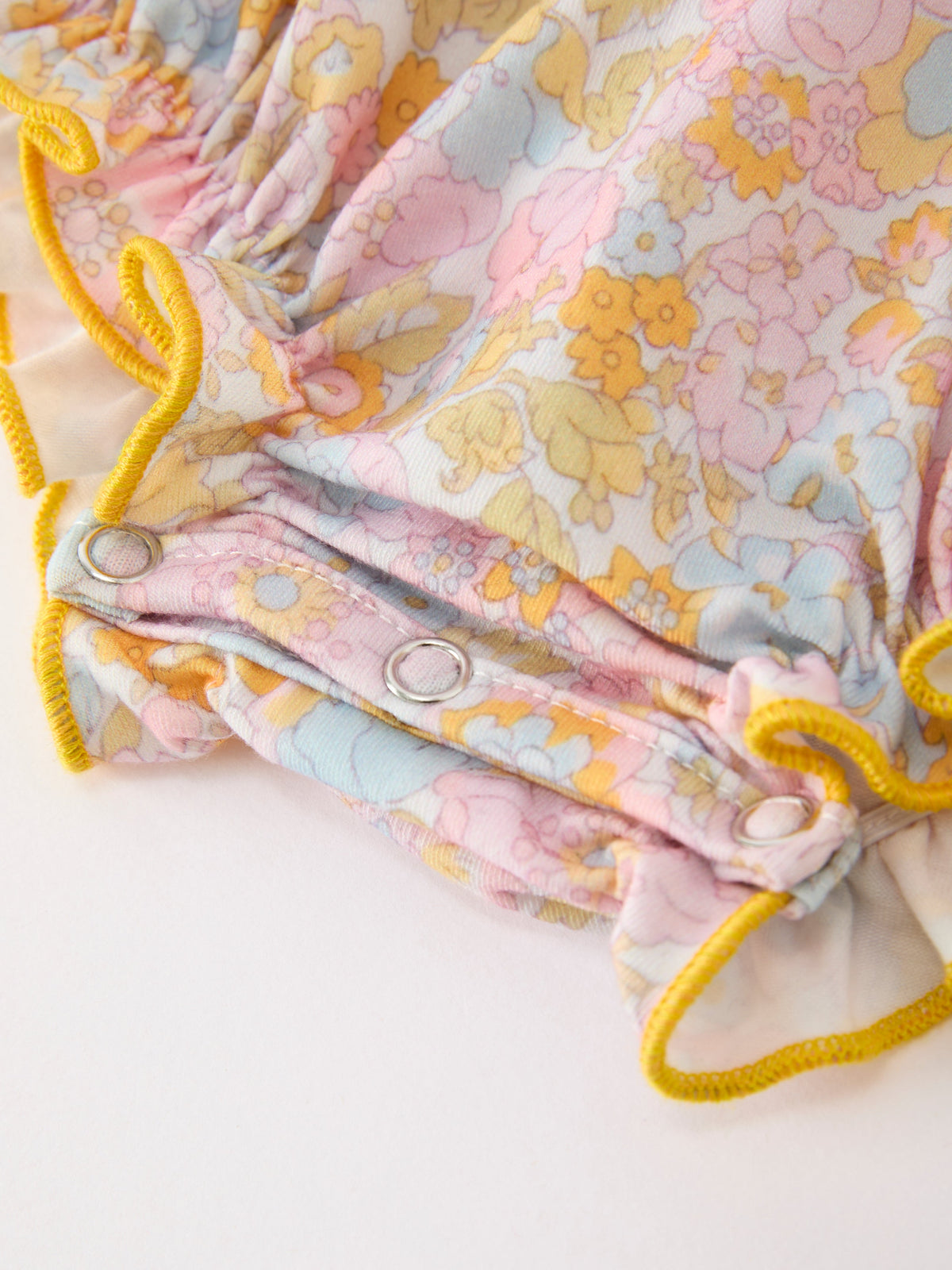 Rylee Faith Designs - Yellow Bow Smocked Floral Baby Bubble - alternate view 5