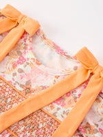 Rylee Faith Designs - Peach Bow Smocked Floral Baby Bubble - alternate view 8