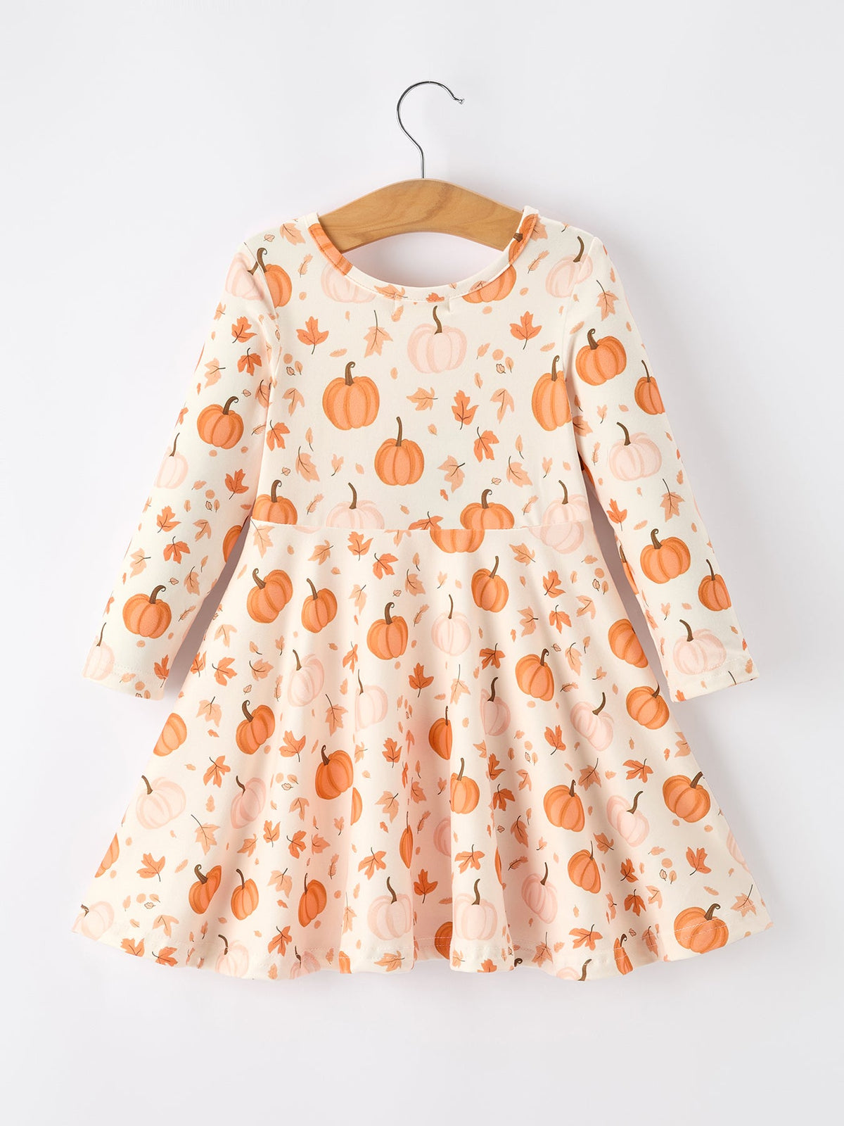 Rylee Faith Designs - Halloween Thanksgiving Pumpkin Girls Dress Long Sleeve - alternate view 2