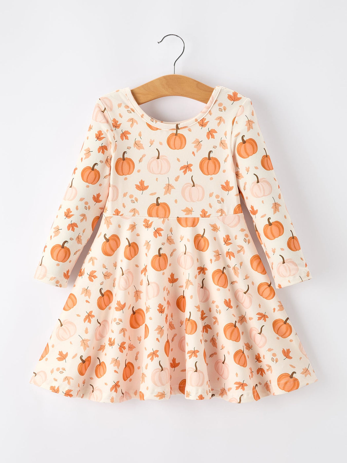Rylee Faith Designs - Halloween Thanksgiving Pumpkin Girls Dress Long Sleeve