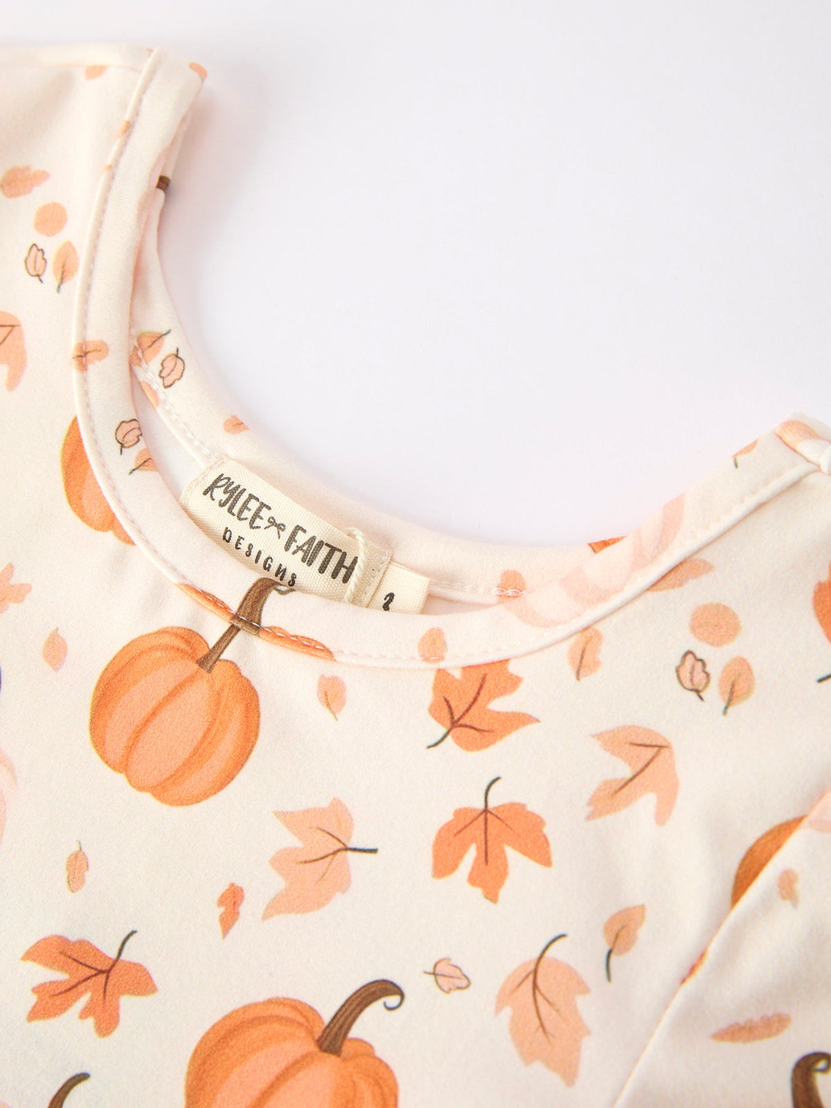 Rylee Faith Designs - Halloween Thanksgiving Pumpkin Girls Dress Long Sleeve - alternate view 3