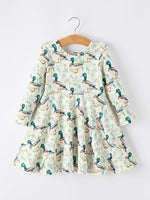 Rylee Faith Designs - Girls Duck Print Dress Long Sleeve Twirl Dress