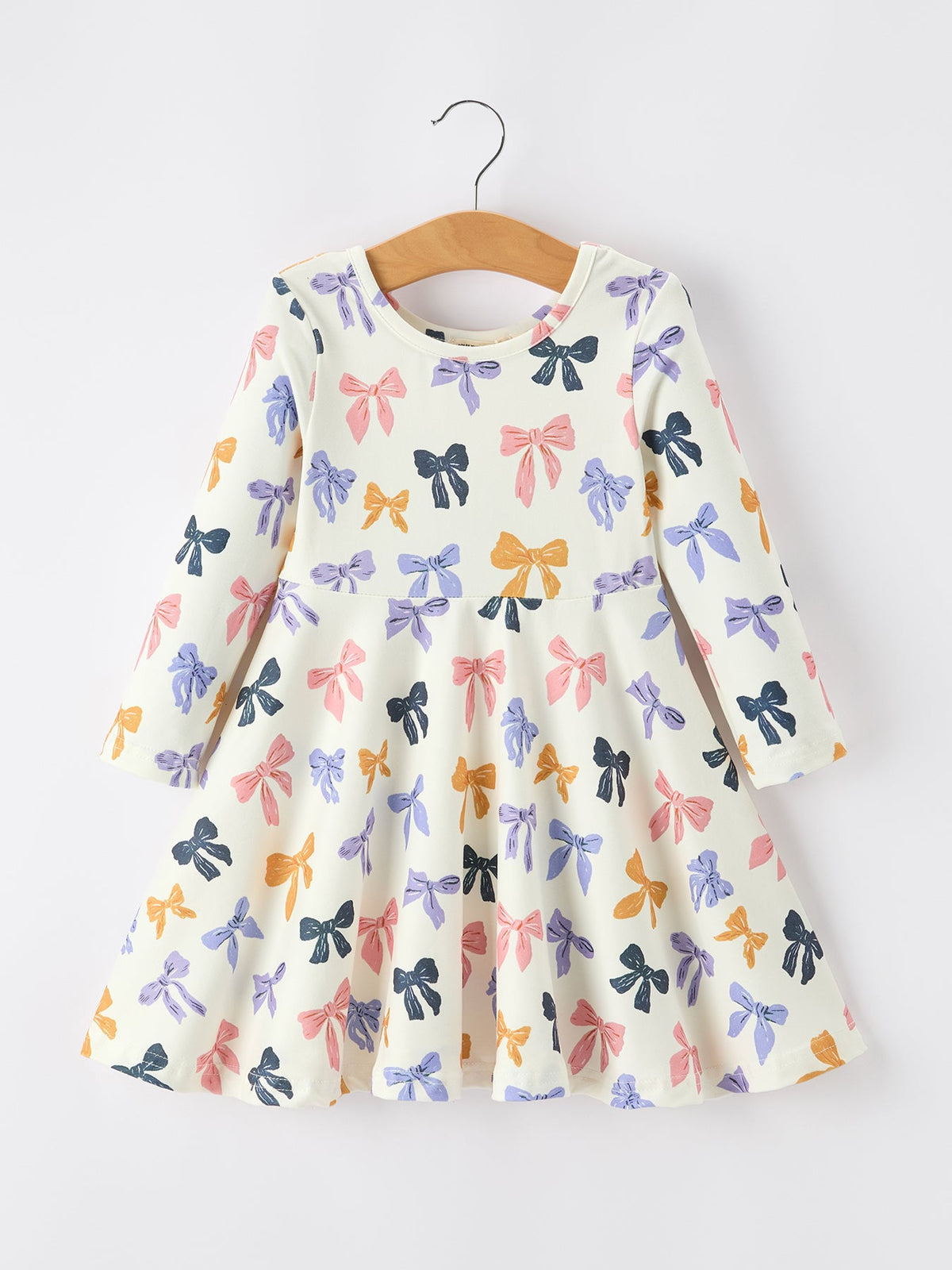 Rylee Faith Designs - Halloween Bow Girls Dress Long Sleeve Twirl Dress