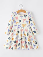 Rylee Faith Designs - Halloween Bow Girls Dress Long Sleeve Twirl Dress