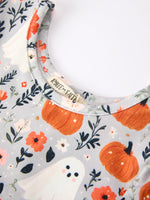 Rylee Faith Designs - Halloween Pumpkin Ghost Girls Dress Long Sleeve Twirl Dress - alternate view 9