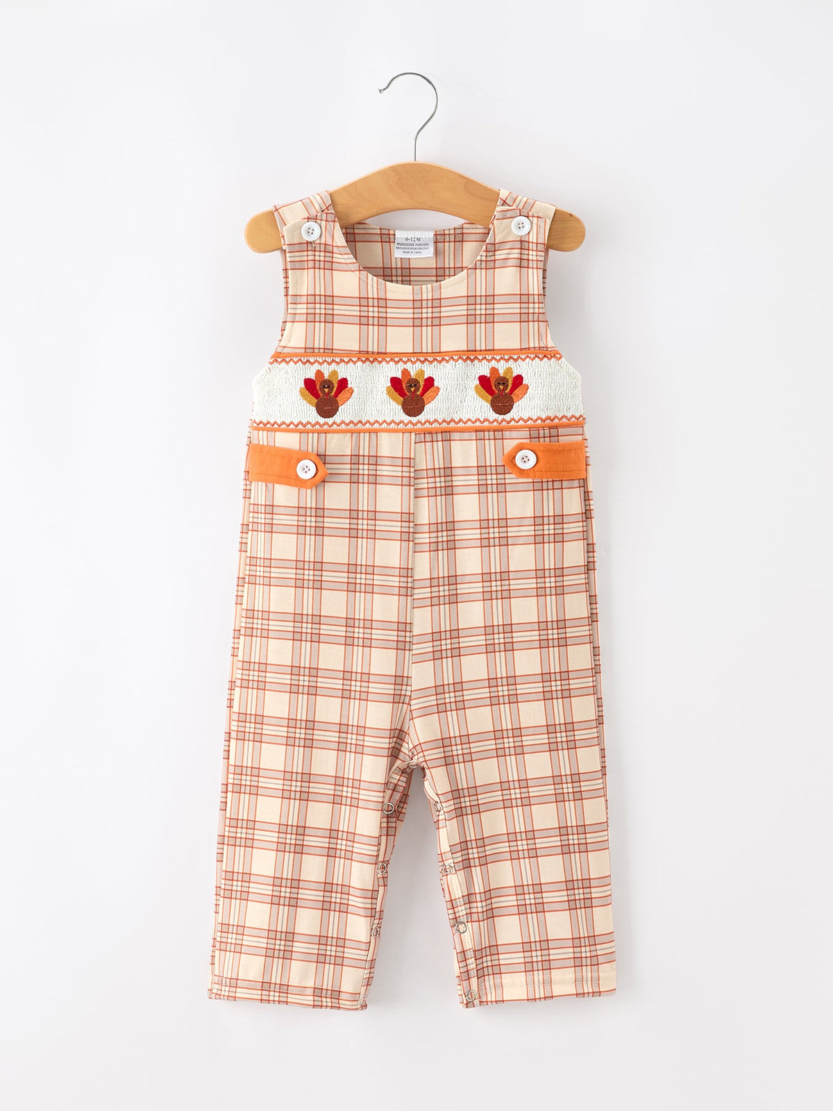 Rylee Faith Designs - Thanksgiving Turkey Plaid Baby JonJon - alternate view 6